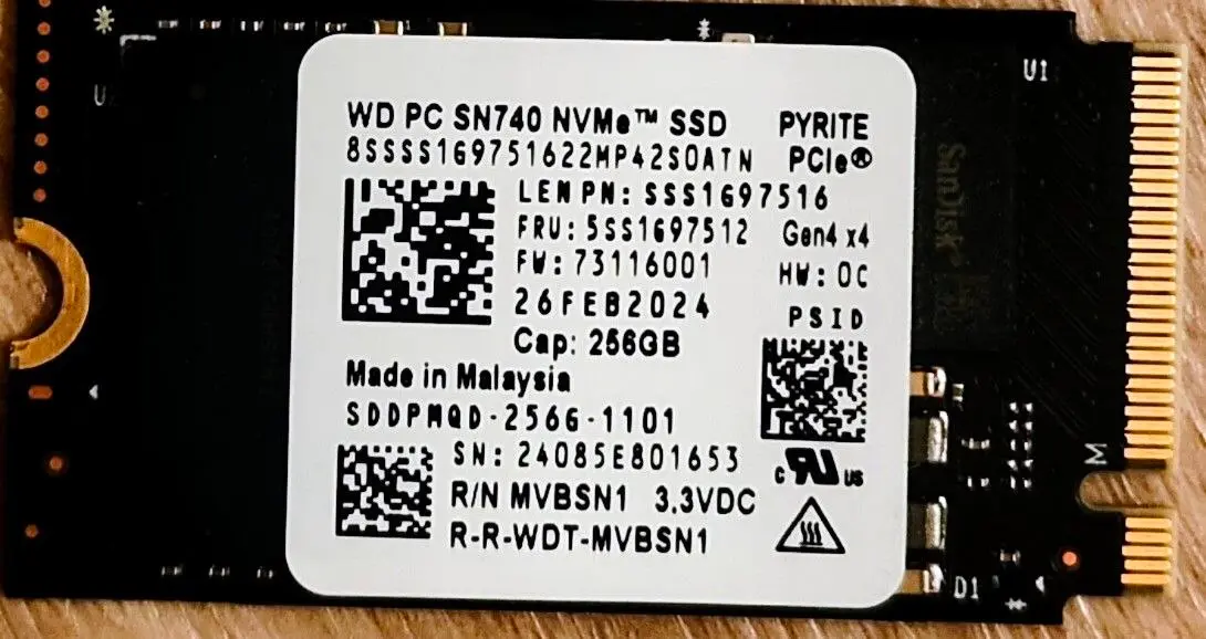Western_Digital_SSD_256_GB_NVMe_7089.webp Western Digital SSD, 256 GB, NVMe - Image 1