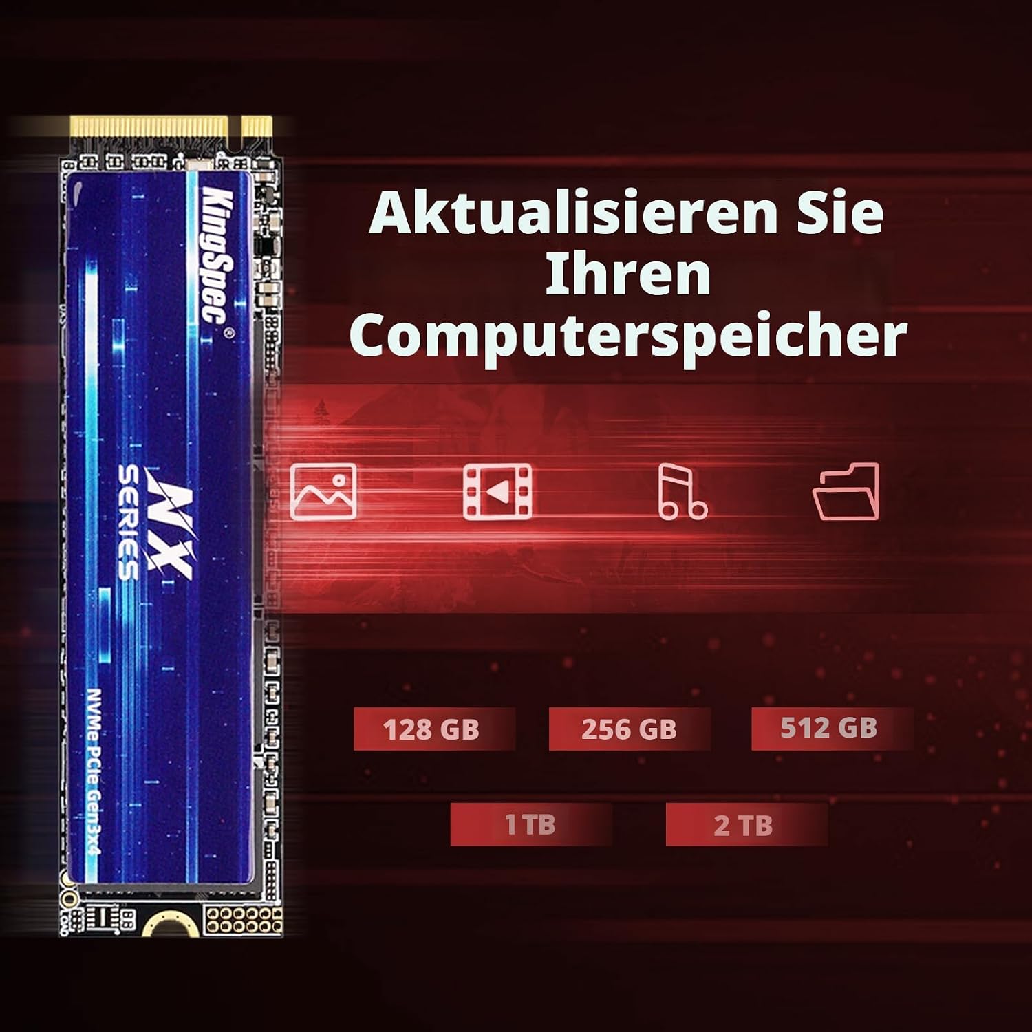 KingSpec SSD, 2048 MB, 2TB, NE-2280, NVMe M.2 PCIe 3.0 Gen 3x4 Gaming Solid State Drive, Up to 2400 MBs Read, 3D NAND Flash, Internal SSD for Desktop, Laptop - Image 4