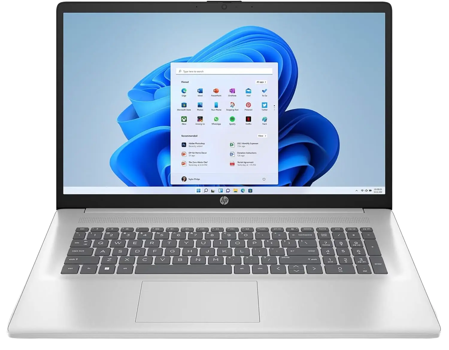 HP Laptop, AMD Ryzen 5, 7520U, 17.3", Silver, FHD IPS Display, 4 x 4.30 GHz, AMD Radeon Graphics - Image 1